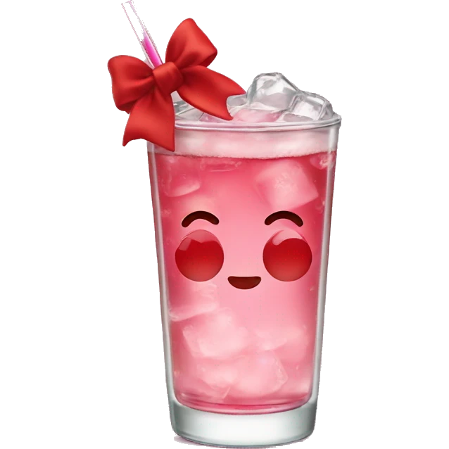 shirley temple drink with bow emoji