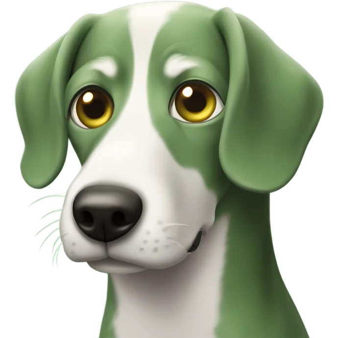 Perro salchicha arlequín de ojos verdes  emoji