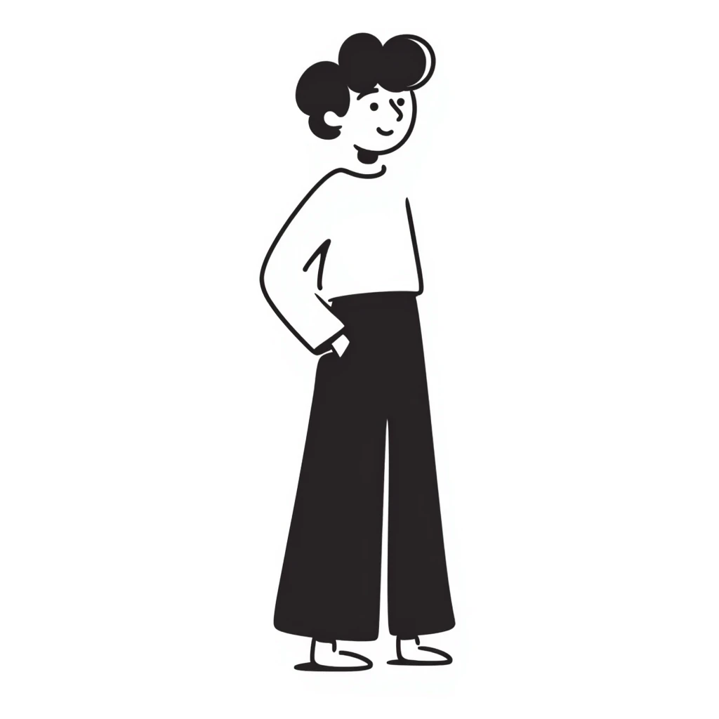 Simple hand-drawn person figure, minimalist style emoji