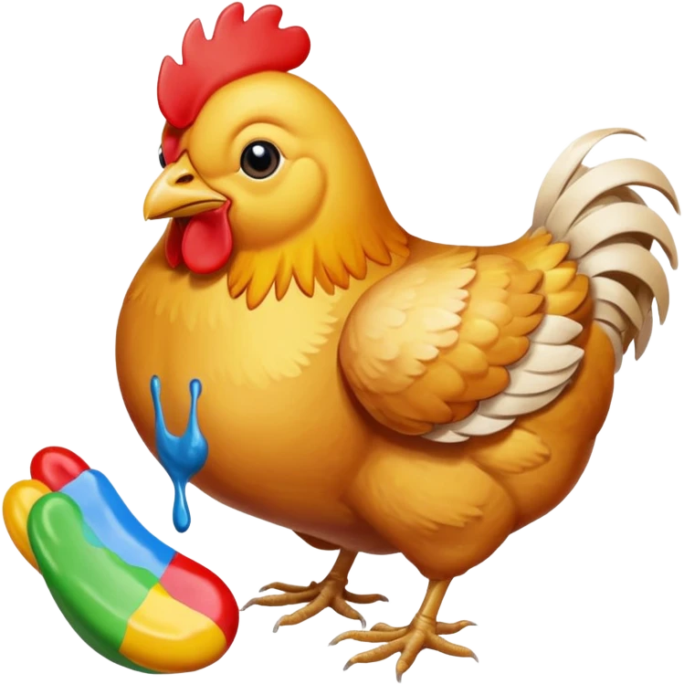 Chicken toe nails painted emoji