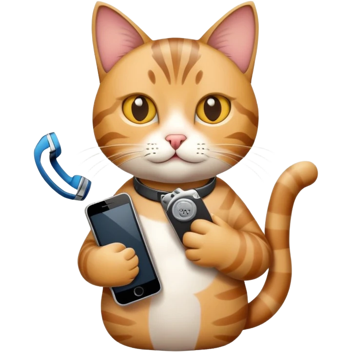 Cat with phone emoji