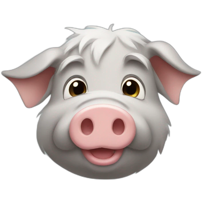 gray haired pig emoji