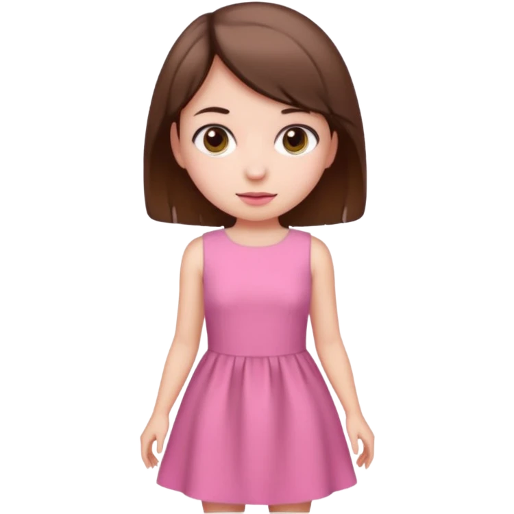 Planning white skin short hair brown pink dress girl emoji