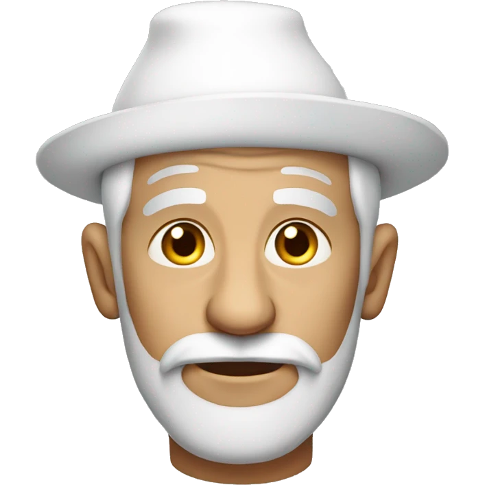 Old man wearing white birthday hat emoji