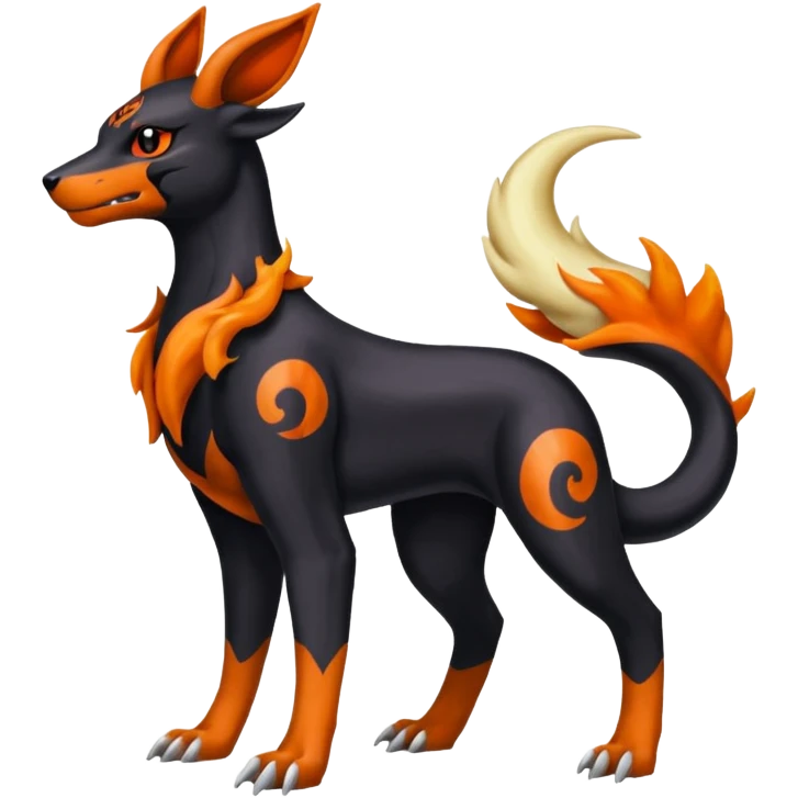 
Canine-Houndoom-Amaura-Salandit-Noibat-Flareon-Fakémon-fusion (full body) emoji