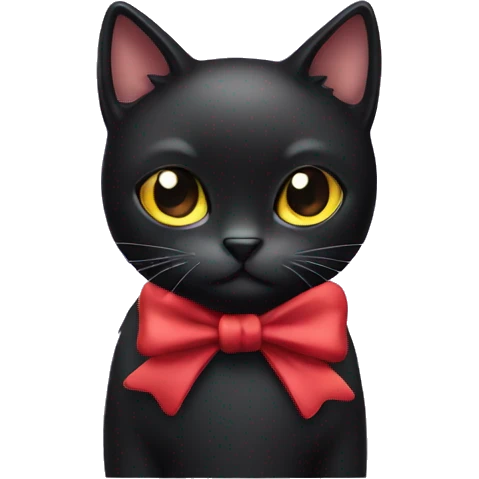 black cat with bow emoji