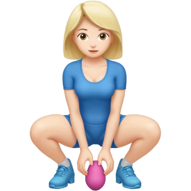 Full body. Naked girl. squatting. Squatting onto dildo. Positioned over dildo. Naked girl vaginally penetrated by dildo emoji