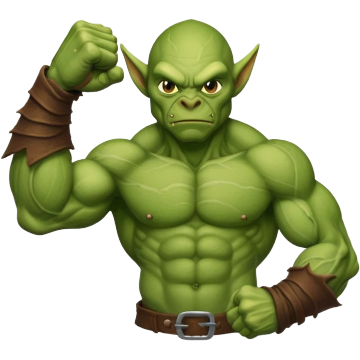 freen goblin muscle arm with fist and forearms emoji