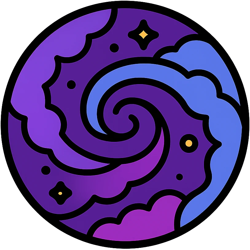 galaxy nebula orb with swirling cosmic clouds, rich purples and blues emoji