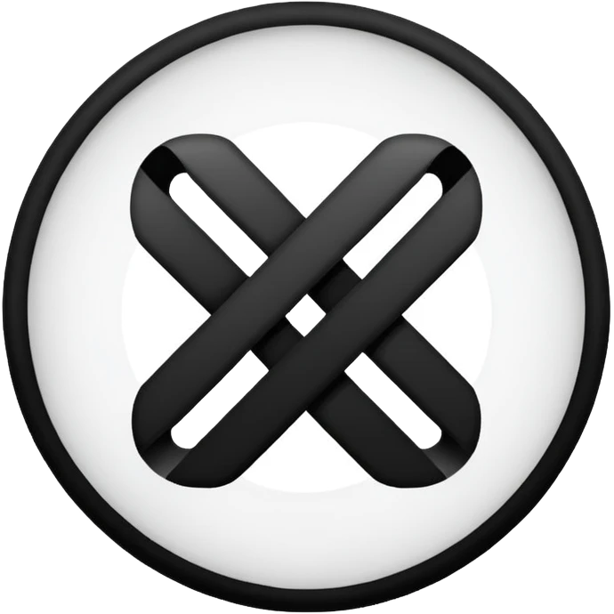 Circle and outside of it an X emoji