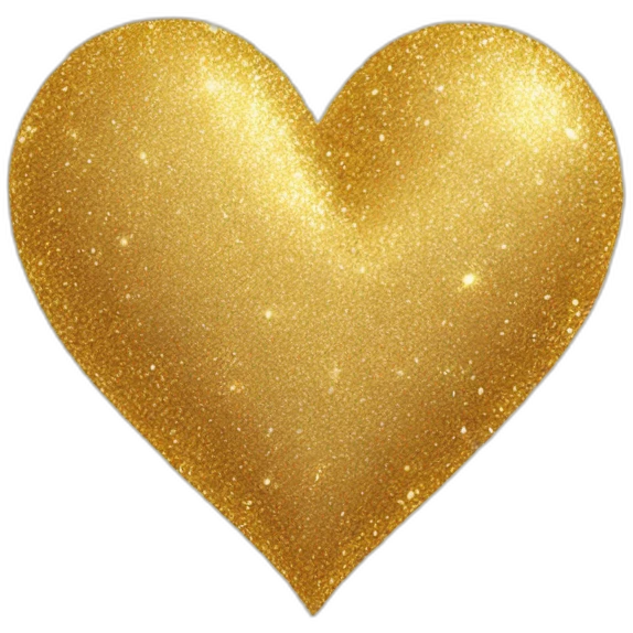 Gold glitter heart emoji