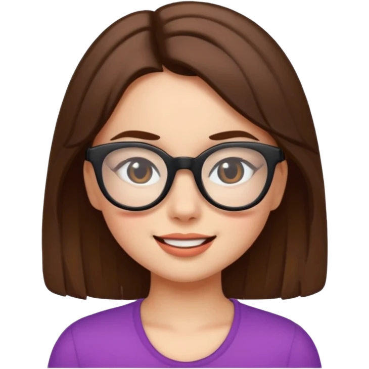 girl with black glasses, winking emoji