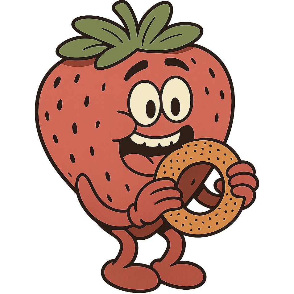 simit yiyen çilek emoji