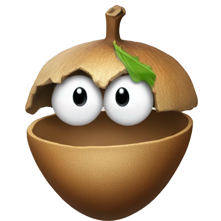 Acorn with a skip sign on it emoji
