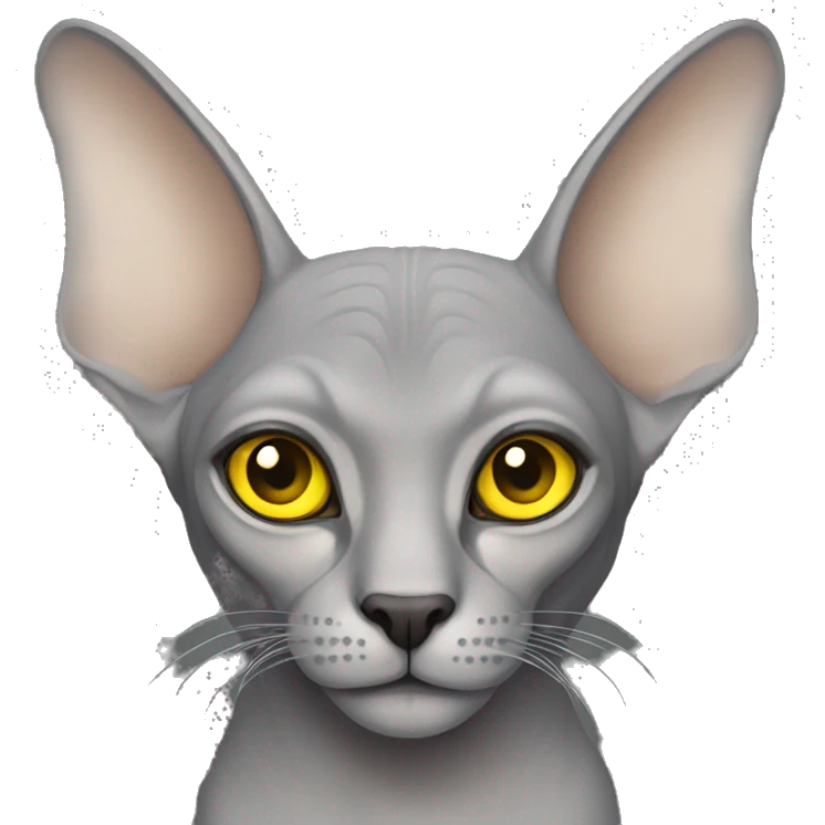 grey sphinx with yellow eyes  emoji