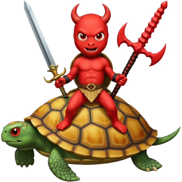 A devil in a turtle carapace add devil sword emoji