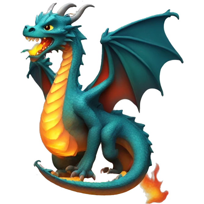 "dragon with fire" emoji