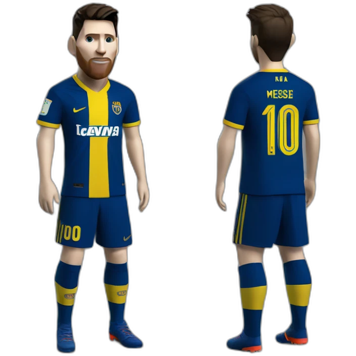 Lionel Messi with Boca Juniors Jersey emoji