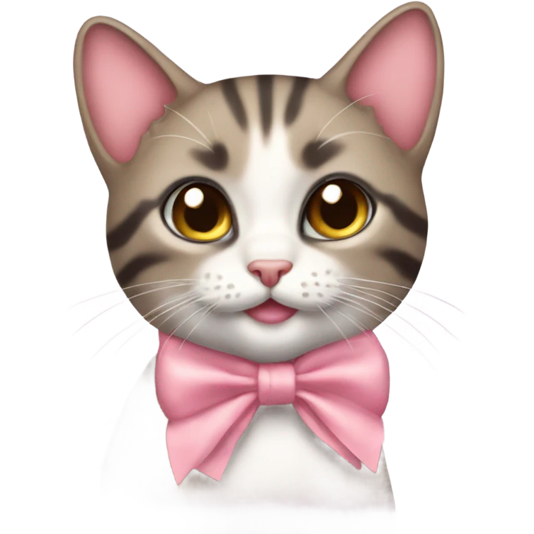 coquette cute cat with bows emoji