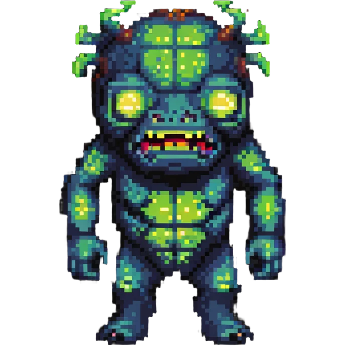 Comical radioactive mutant with glowing features emoji