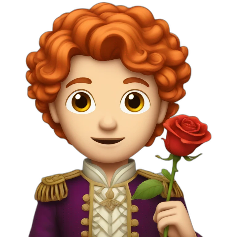 red hair prince holding a rose emoji