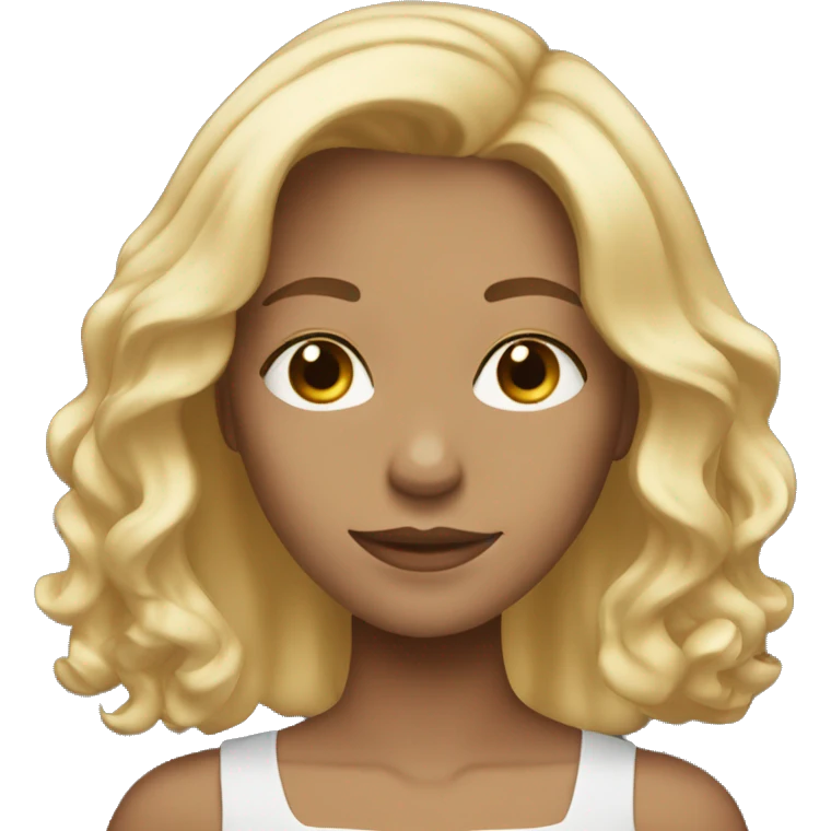 Person with shoulder length hair blonde highlights emoji