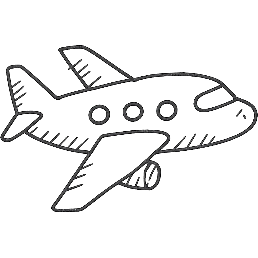 airplane, hand drawn icon style emoji
