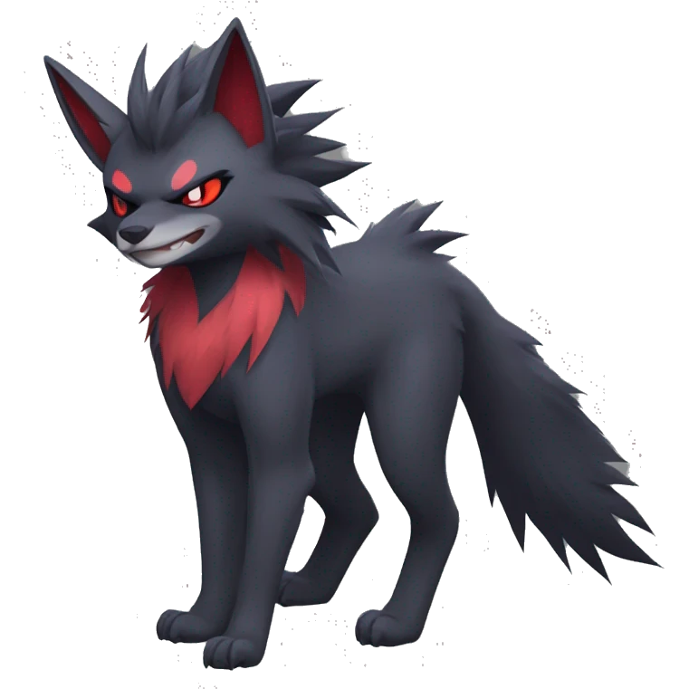 Cool Edgy Zorua-Zoroark-Mightyena full body emoji