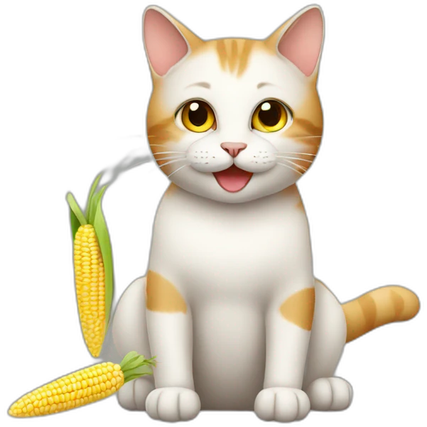 cat with corn emoji
