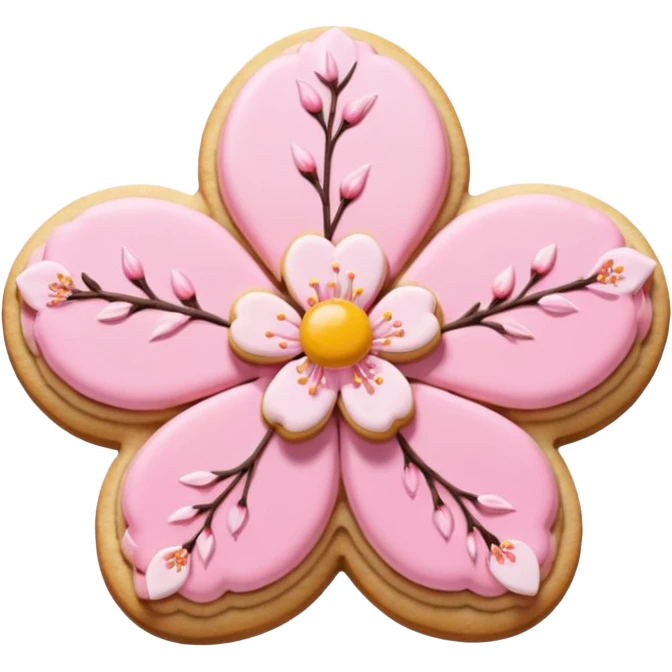 Cherry blossom shaped of a cookie emoji