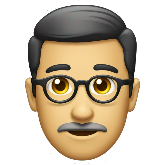 Emoji memakai monocle di sebela kanan emoji