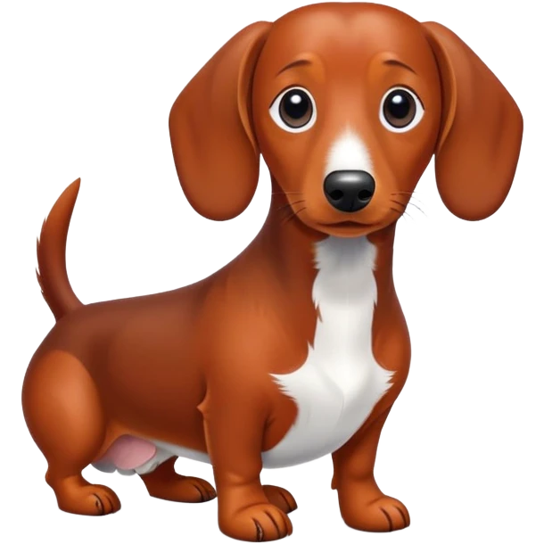 Red dachshund with white patch on its chest emoji