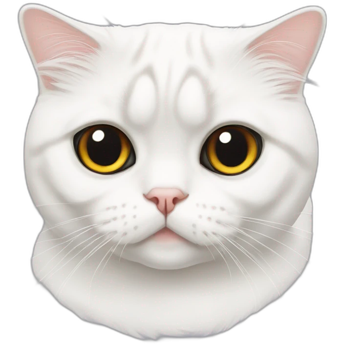 white scottish-fold cat with only one eye emoji