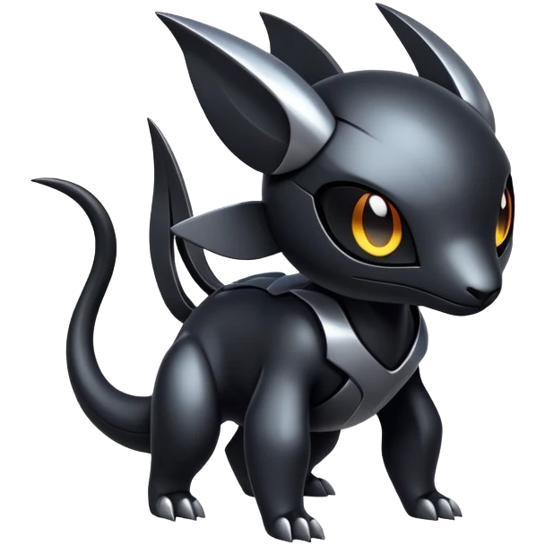 Modern futuristic black dark fakemon-creature emoji