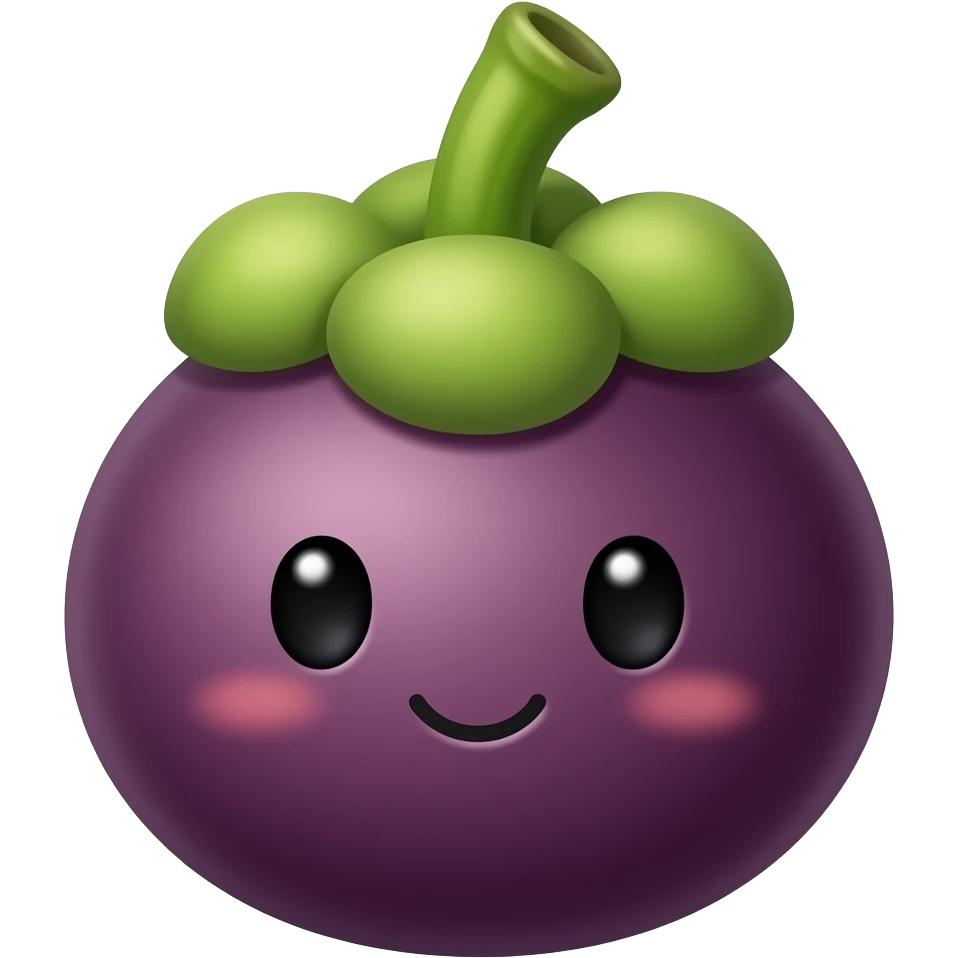 Kawaii mangostán emoji