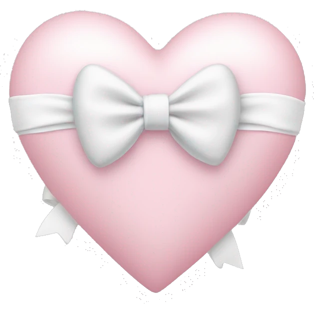 Pastel pink heart with white bow emoji