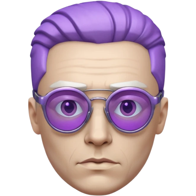 Cyberpunk man head 3d puruple glasses emoji