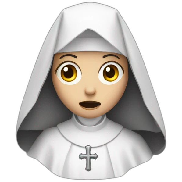 Horror scared nun emoji