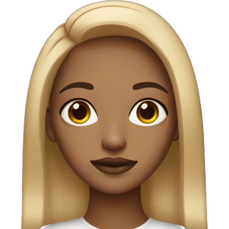a dark blonde girl with makeup  emoji
