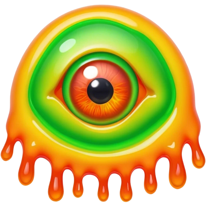 gummy neon melting eyeball emoji