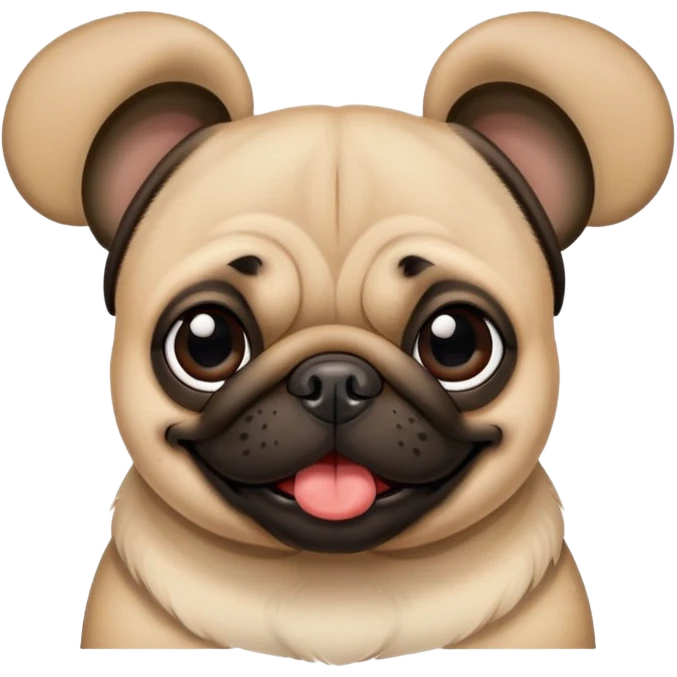Pug with Mickey Mouse ears emoji