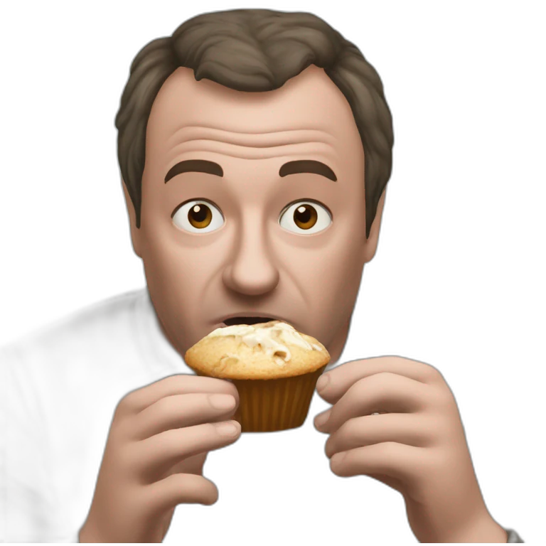Barry from Eastenders eating a muffin without using his hands emoji