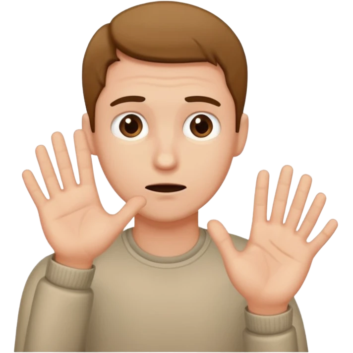 Un homme possessif qui essaye d’attraper quelqu’un avec sa main emoji