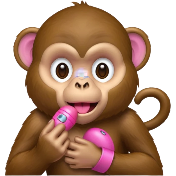 A monkey covering his mouth but with a sextoy emoji