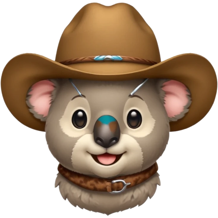 Koala face wearing cowboy hat emoji