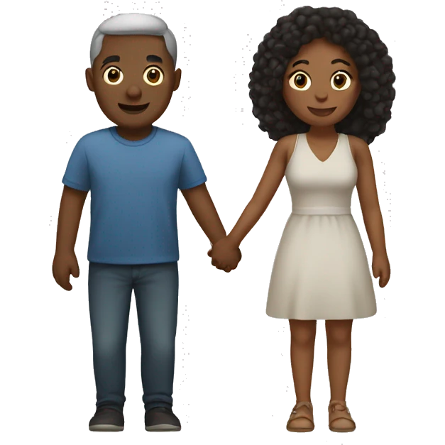 Interracial Couple holding hands emoji