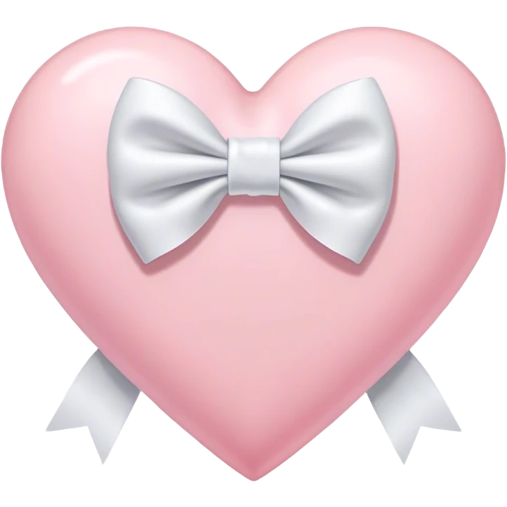 Pastel pink heart with white bow emoji