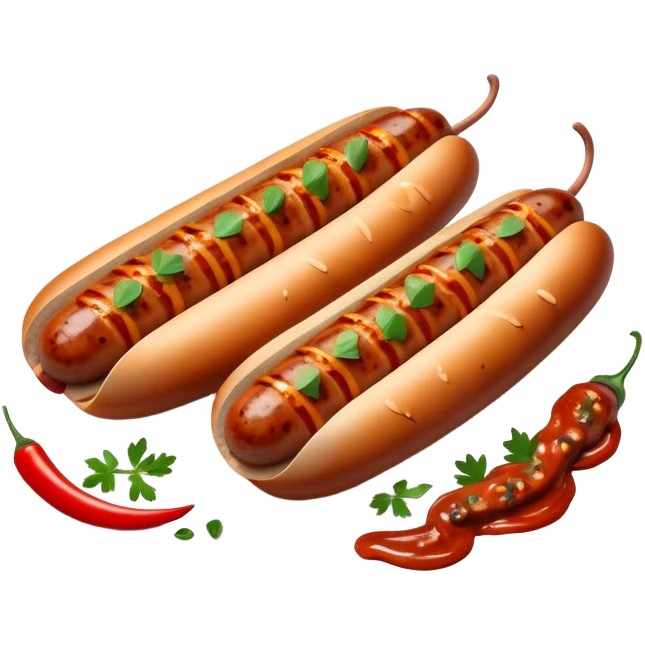 Cinematic spicy chipotle sausage, glistening with smoky, tangy sauce, charred and grilled to perfection, sliced open to reveal juicy filling, served with fresh herbs, rich and flavorful, detailed and appetizing. emoji