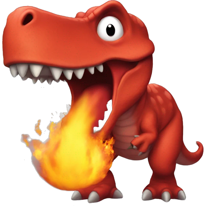 red dinosaur blowing fire emoji