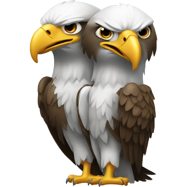 an eagle with two heads on its back emoji